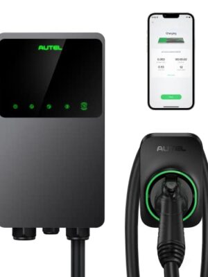 Autel MaxiCharger Home Electric Vehicle (EV) Charger, up to 50 Amp, 240V, Level 2 WiFi and Bluetooth Enabled EVSE, Hardwired, Indoor/Outdoor, 25-Foot Cable with Separate Holster, Dark Gray