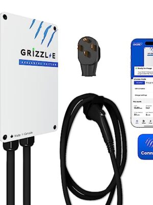 Grizzl-E Smart Level 2 240V / 40A Electric Vehicle (EV) Charger, Metal Case UL Tested and Certified, Energy Star, Indoor/Outdoor Electric Car Fast Charging Station, NEMA 14-50, Avalanche
