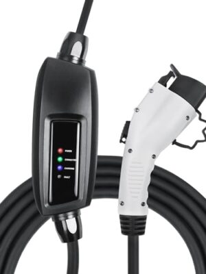 Lectron Electric Vehicle Charger 16 Amp - Level 1 EV Charger (110V) with 21ft Extension Cord & Nema 5-15 Plug Compatible with All J1772 EVs