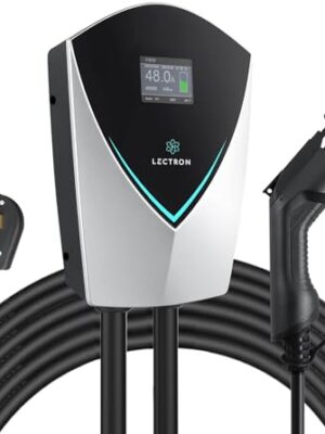 Lectron V-Box 48 Amp Electric Vehicle Charging Station - Powerful Level 2 EV Charger (240V) with NEMA 14-50 Plug/Hardwired - Energy Star and ETL Certified for J1772 EVs