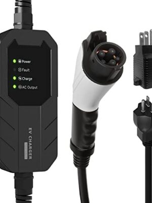 MEGEAR Skysword Ⅱ Level 1-2 EV Charger, 100-240V 16A 25FT Portable EVSE, NEMA 6-20 Plug with NEMA 5-15 Adapter Electric Vehicle Charging Station