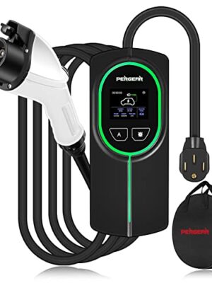 PERGEAR P2 Level 2 EV Charger, Scheduled Charging, 40/32/24/16/10 Amp Adjustable, 240V 9.6Kw Charging Station with Cable Organizer and WiFi, Versatile for Portable & Wall Charger (25 Foot Cable)