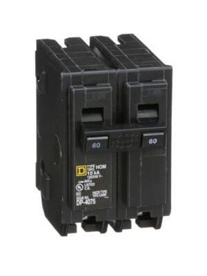 Square D - HOM260CP 60-Amp 2-Pole Plug-On Circuit Breaker, Black