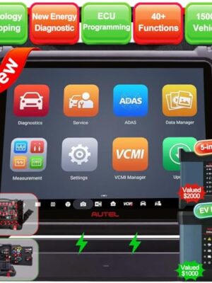 Autel MaxiSys Ultra EV OBD2 Scanner, Intelligent Diagnostic Scan Tool, High Voltage Battery Pack Analysis, Better Ultra MS919 MS909, with EVDiag Box, J2534 ECU Programming, 5-in-1 VCMI, 40+ Services