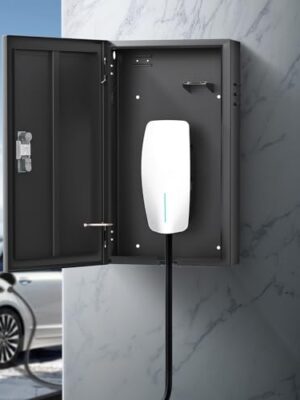 BMZX for Tesla Charger Station Box for Tesla Gen 3 Wall Connector Charging Box Cable Organizer IP66 Waterproof Dustproof Metal Box Outdoor Indoor