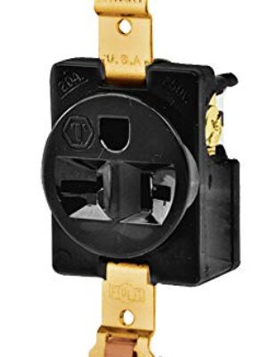 20 Amp, 250V, Nema 6-20R, Single Receptacle, Industrial Grade, Grounding, Black