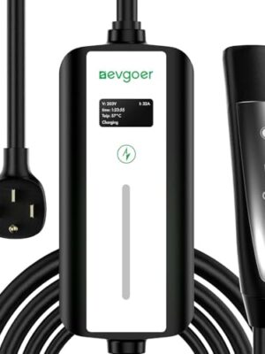 Level 2 EV Charger 32Amp 240V NEMA14-50 Plug Home/Outdoor Portable Charger for Tesla Adjustable Current with 16.4FT Cable Compatible with All Tesla Models 3/Y/S/X