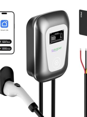 Level 2 EV Charger,50A 240V Hardwired Home Charger,ETL/FCC/CE Certified Charging Stations, WiFi Enabled EVSE Adjustable Current Schedule Time for All J1772 （23 FT）
