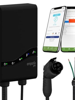 EMPORIA Pro Level 2 EV Charger with PowerSmart - 48 amp Fast Charger with NEMA 14-50 or Hardwire and J1772 Connector - 240v Electric Vehicle Charging Station and 25' EV Charging Cable