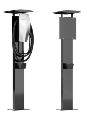 Maizengauto EV Charger Pedestal, Outdoor Electric Vehicle Charger Stand, Freestanding Charging Station Stand Accessory, Corrosion Resistant, 430Stainless Steel, for All Level 2 Chargers