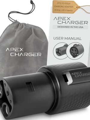 *FOR TESLA ONLY* ApexCharger PRO 1 connector: J1772 to Tesla Adapter. Converts portable, mobile & level 2 wall mounted AC electric vehicle charging stations to NACS. Exterior accessories Model S Y 3 X