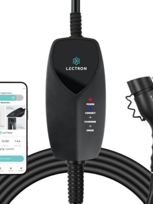 Lectron Level 1 J1772 EV Charger (WiFi) with App Control - 120V, 12 Amp, & 16 ft Cord - Portable Charger for J1772 EVs with NEMA 5-15 Plug - Compatible with All J1772 Evs