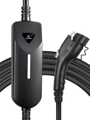 Lectron Level 1 / Level 2 EV Charger (12 Amp / 40 Amp) with Dual Charging Plugs (NEMA 5-15 & 14-50) - Portable Electric Car Charger Compatible with All J1772 EVs (Black)