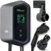 MACH 1: Fast 48 Amp Level 2 EV Charger, Wall-Mount Electric Vehicle Charging Station, 200-240V Hardwire or NEMA 14-50. J1772 car Connector & Tesla NACS, Indoor/Outdoor, 30ft Cable evse Adapter