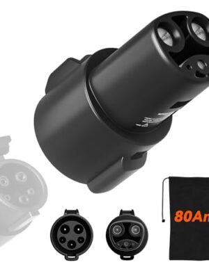 WOLFBOX 2024 J1772 to Tesla Charger Adapter, Max 80Amp/240VAC J1772 to Tesla Charging Adapter for Tesla Model 3/Y/X/S, Fast Charging, Portable, Safety Certified, Easy to Setup (Black)