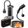 WOLFBOX Level 1&2 Electric car Charger 40Amp J1772,ETL Certified, 25ft Cable,208-240V,Portable ev Charger Station with NEMA 14-50R Plug Adapter(PE40)