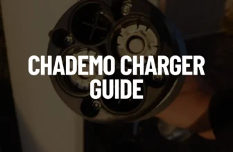A featured post image showing a close-up of a large, circular CHAdeMO fast-charging connector with a bold white text overlay that reads "CHADEMO CHARGER GUIDE."