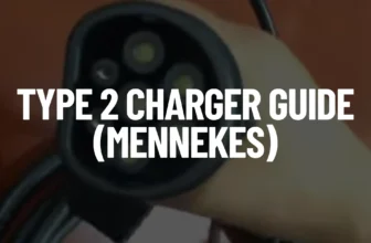 A featured post image of a black Type 2 Mennekes charging connector held by a hand, with a bold white text overlay that reads "TYPE 2 CHARGER GUIDE (MENNEKES)."