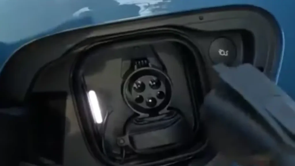 SAE J1772 Type 1 charging inlet on an electric vehicle