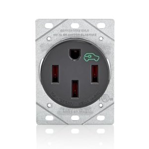 Leviton NEMA 14-50 Outlet for Level 2 EV Charger Installation (Plug-In)