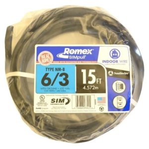 Southwire 6/3 Gauge Wire for EV Charger (Stranded)