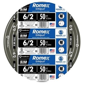 Southwire 6/2 Gauge Wire for EV Charger (Stranded)